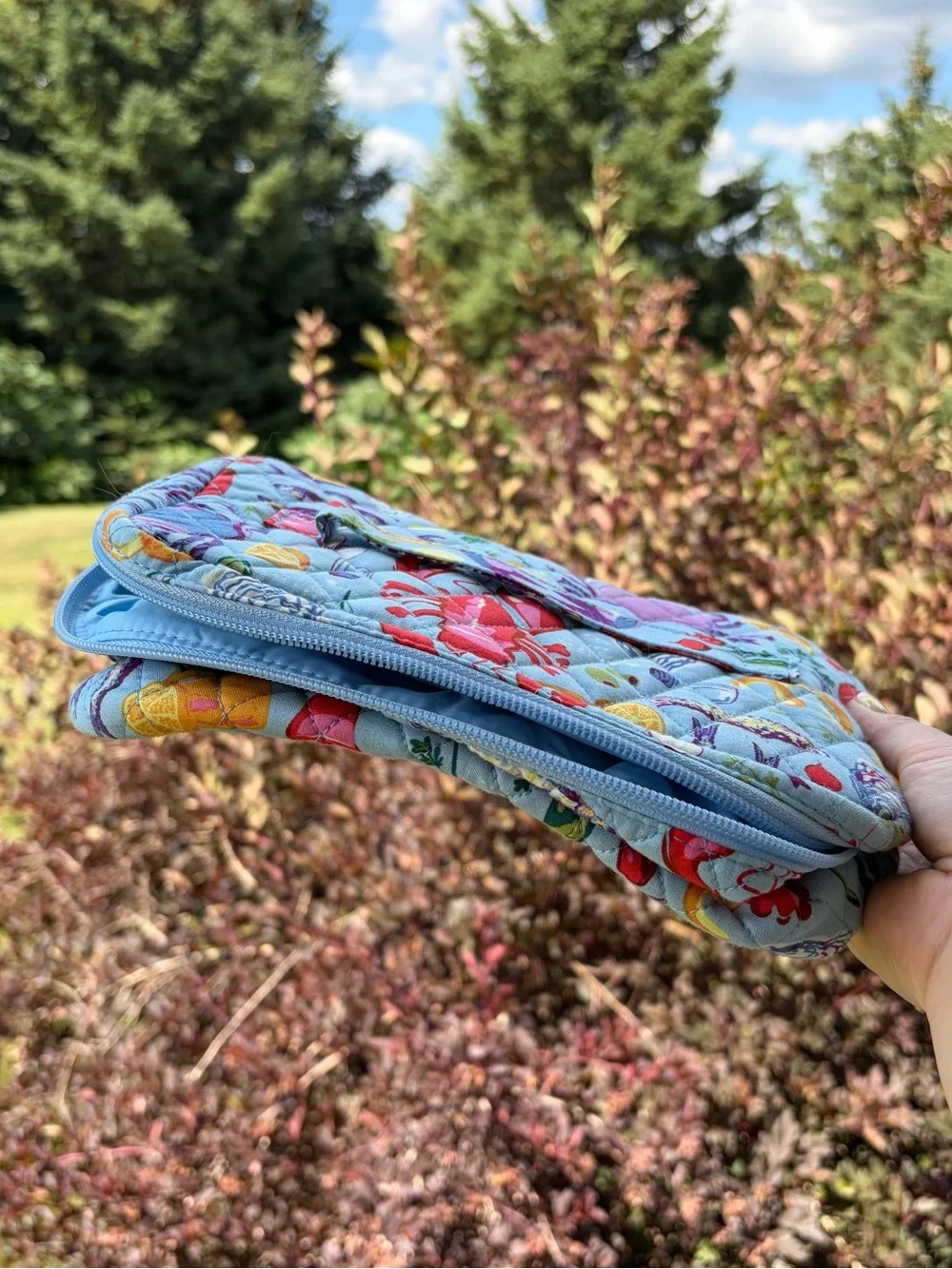 Vera Bradley lobster coastal Mediterranean makeup pouch cosmetic case travel bag